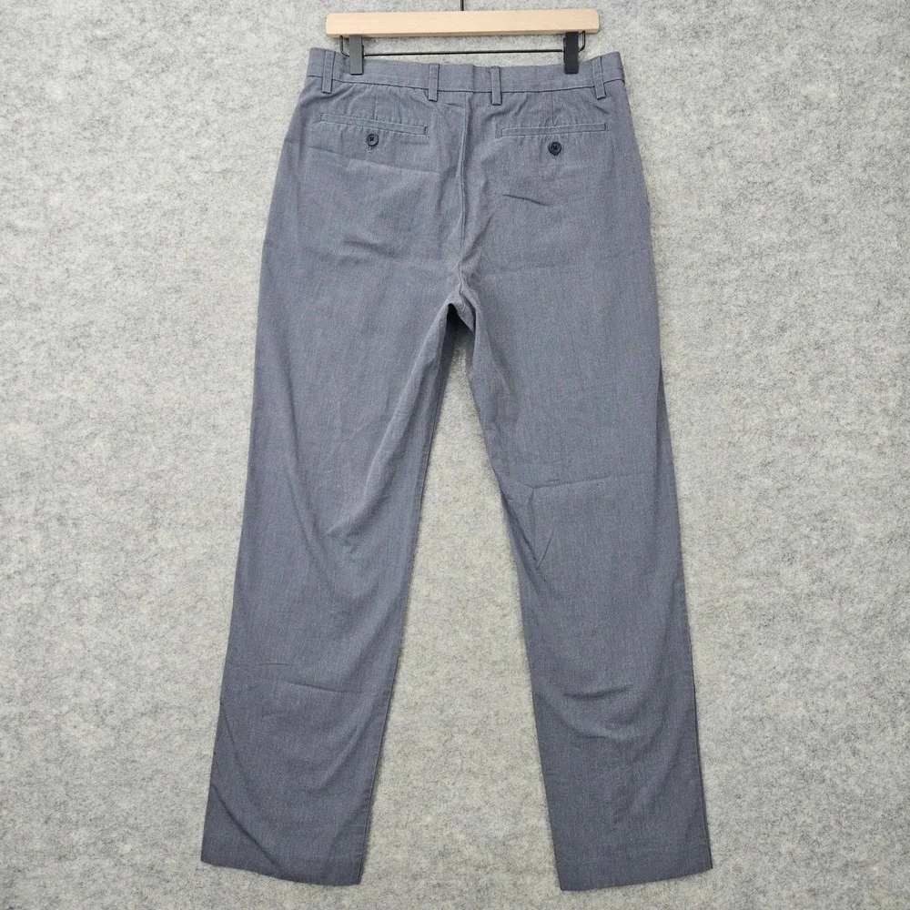Banana Republic Chino Pants Men's 33x34 Gray-Blue Tailored Fit Non-Iron Cotton